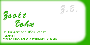 zsolt bohm business card